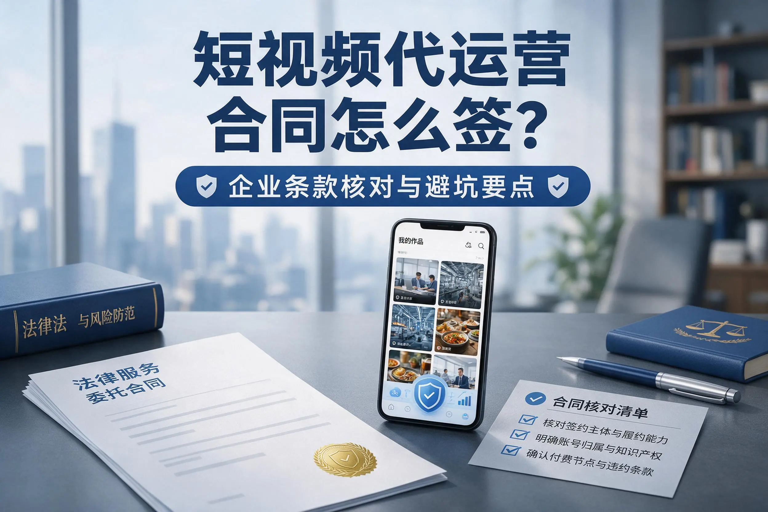 短视频代运营合同怎么签？常州企业条款核对与避坑要点