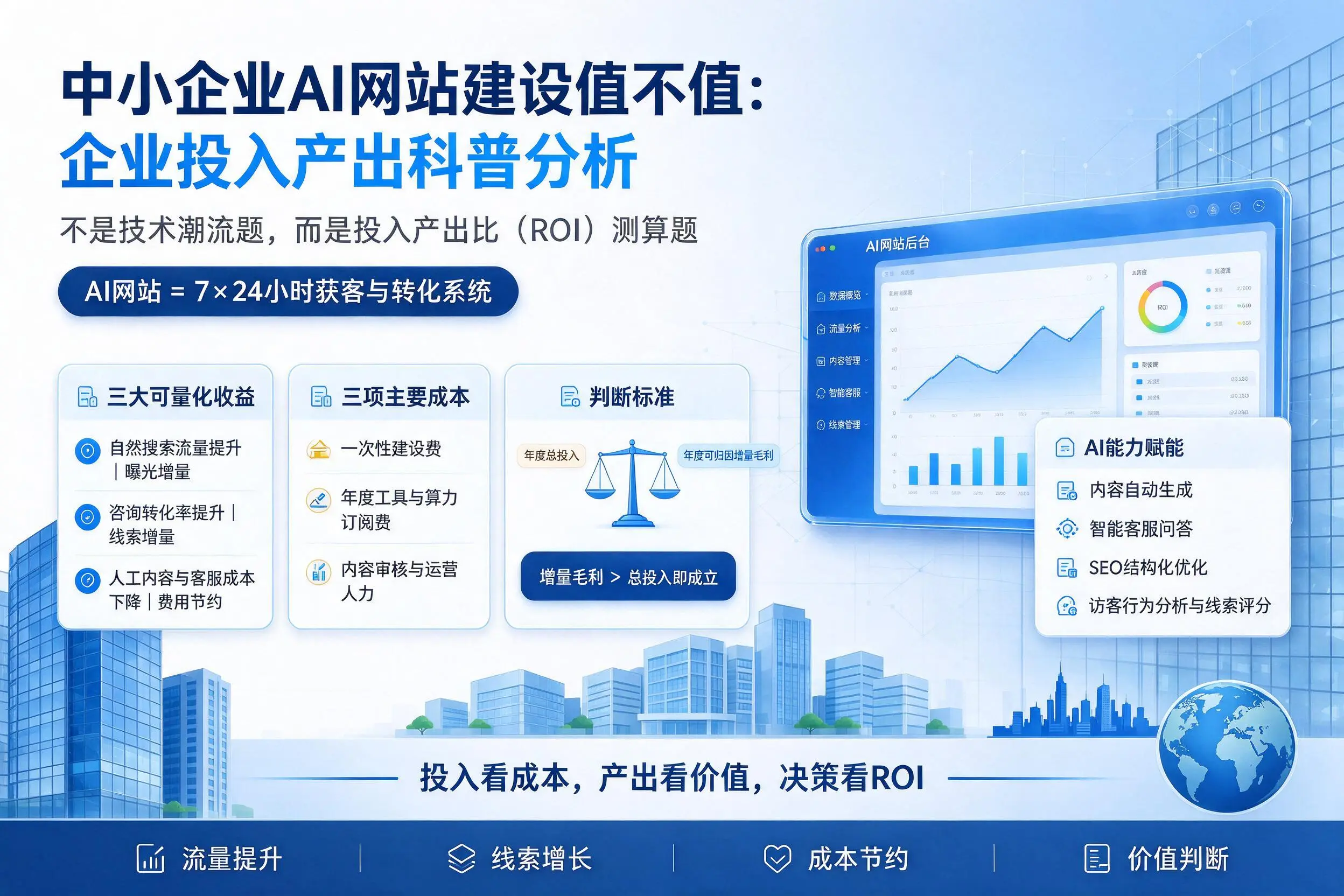 中小企业AI网站建设值不值：常州企业投入产出科普分析
