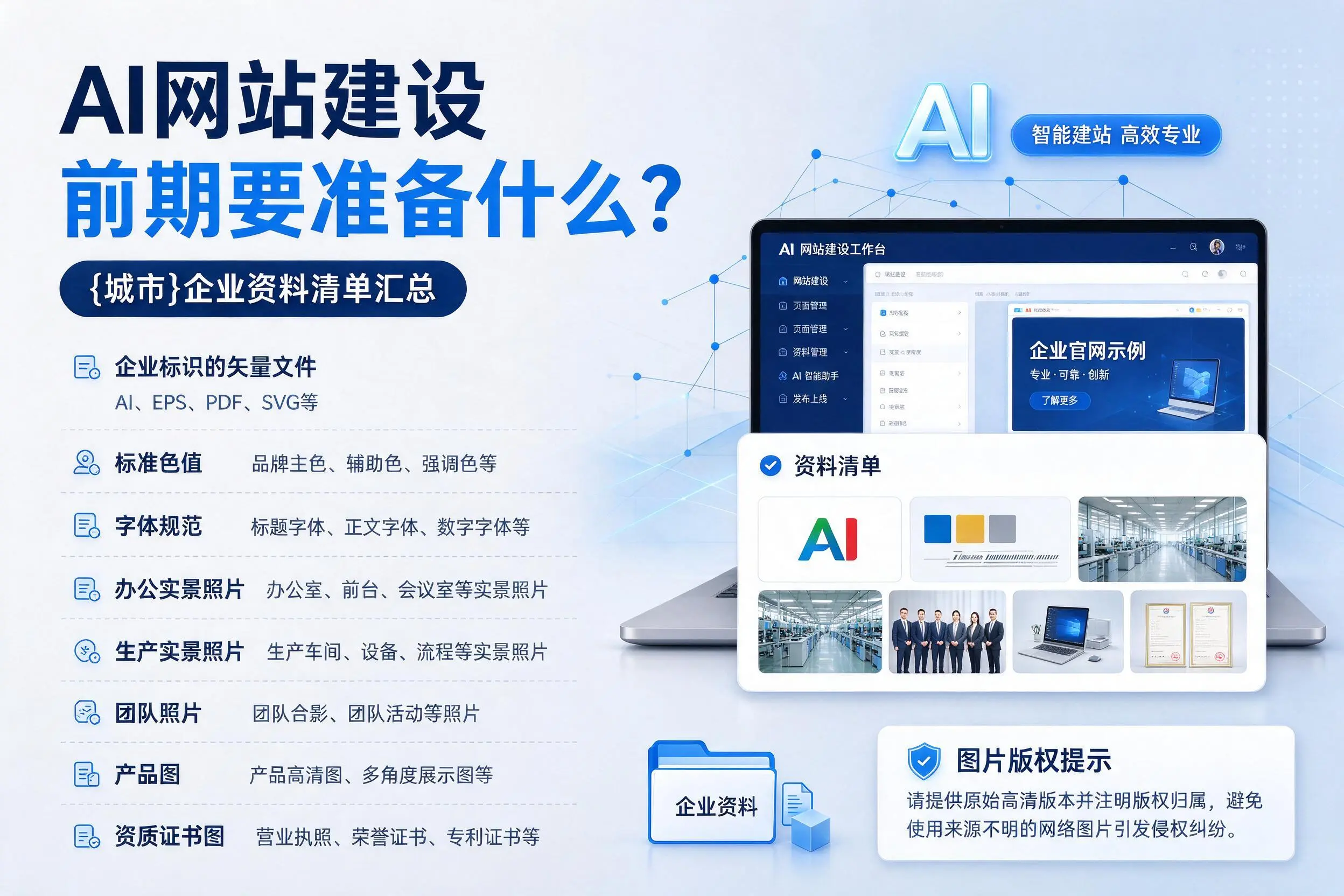 AI网站建设前期要准备什么?常州企业资料清单汇总